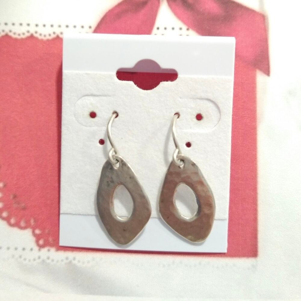 Israel 925 Sterling Silver Brutalist Dangle Drop Earrings Hook Signed Lot